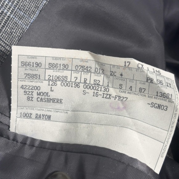 Ermenegildo Zegna Sport Coat‎ Mens 42R Gray Glen Plaid Wool Cashmere 2 Button - Picture 6 of 16